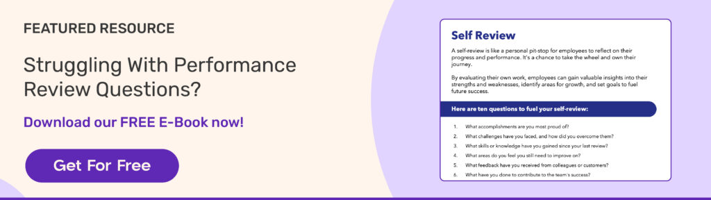 Performance review questions ebook