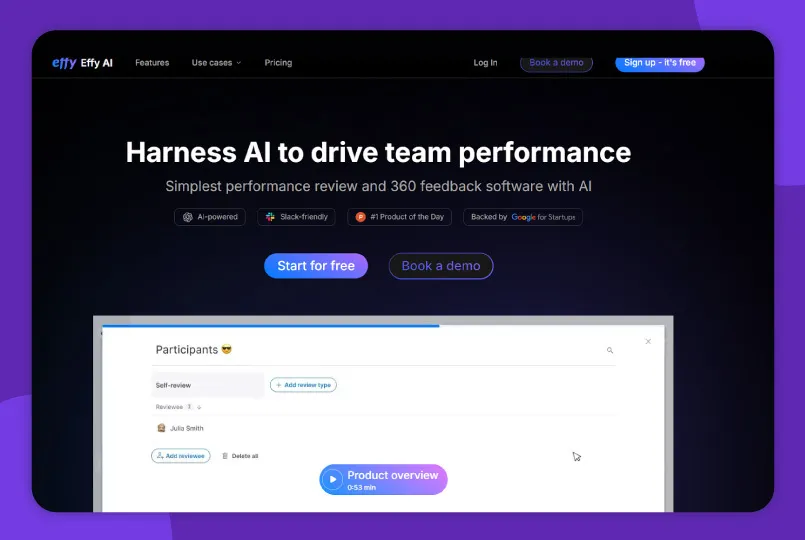 Effy AI performance review software