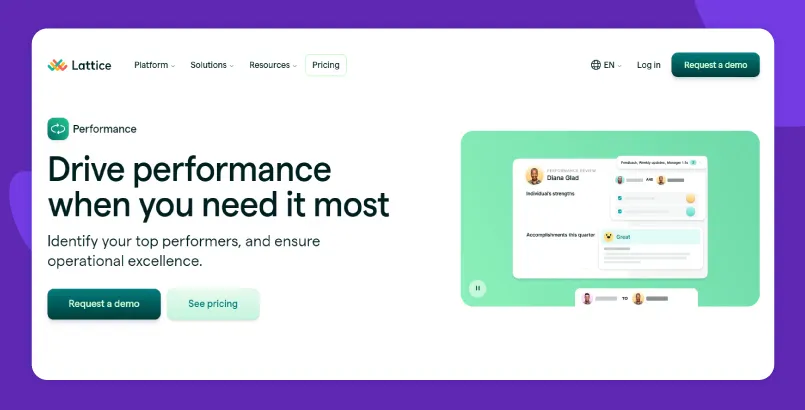 Lattice employee performance review software