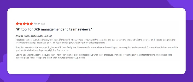 User review of Peoplebox