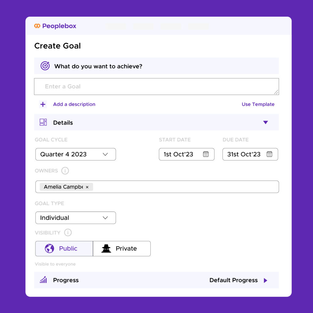 Use Peoplebox for effective goal-setting