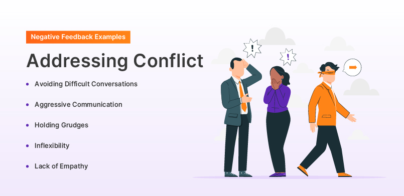 Negative Feedback Examples on Addressing Conflict