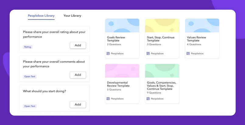 Peoplebox employee review template library