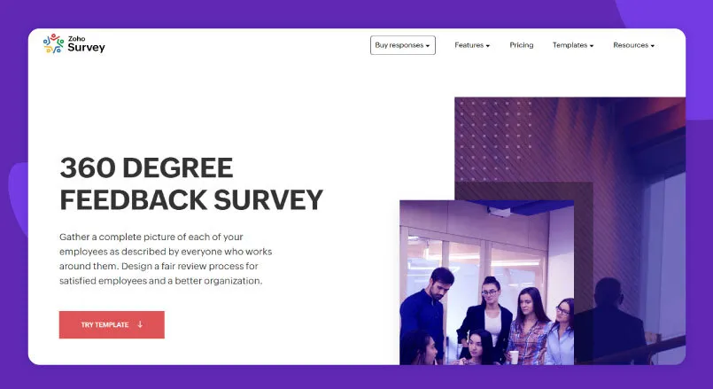 Zoho Survey 360-degree feedback tool