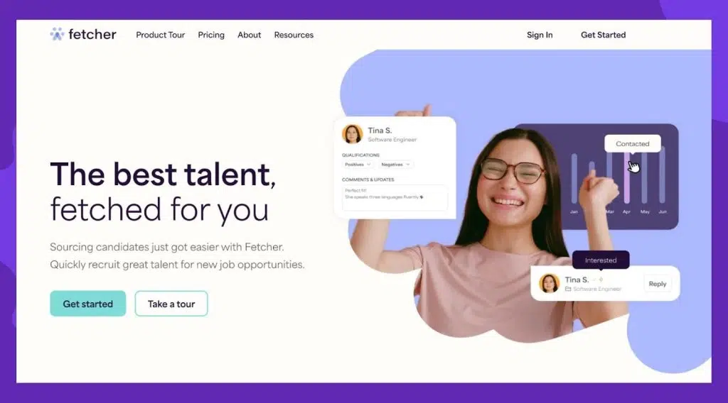 Fetcher automates outreach and sourcing with AI-driven engagement tools for recruitment teams.