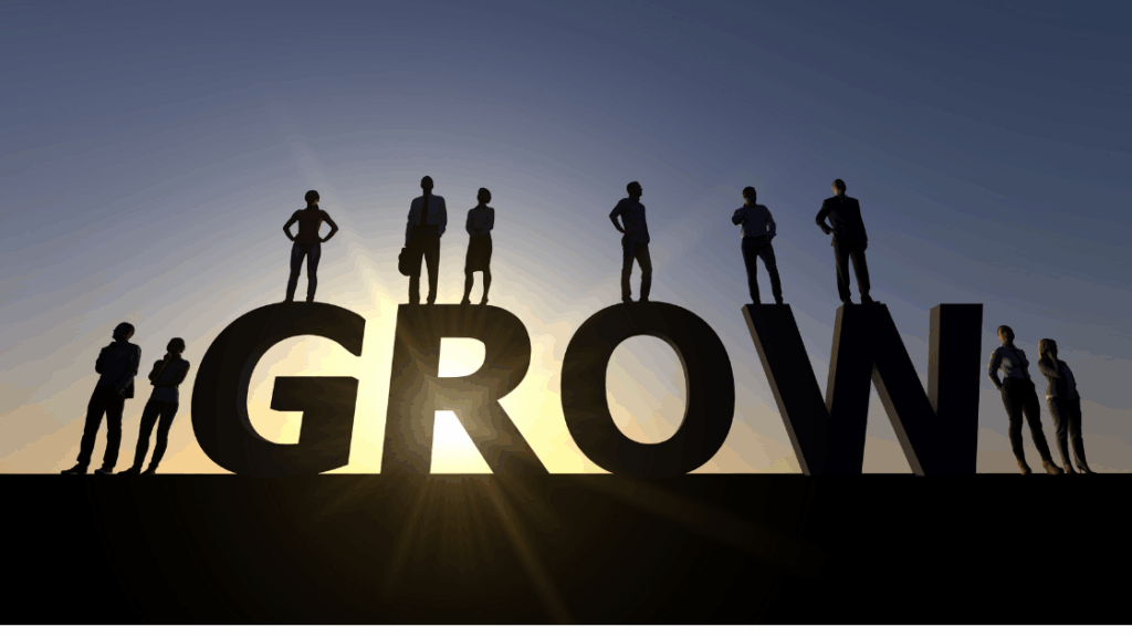Employees working towards company growth.
