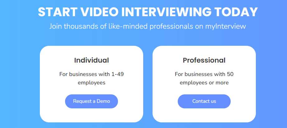 myInterview pricing