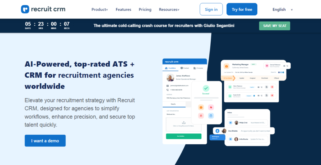 Recruit CRM - recruiting software