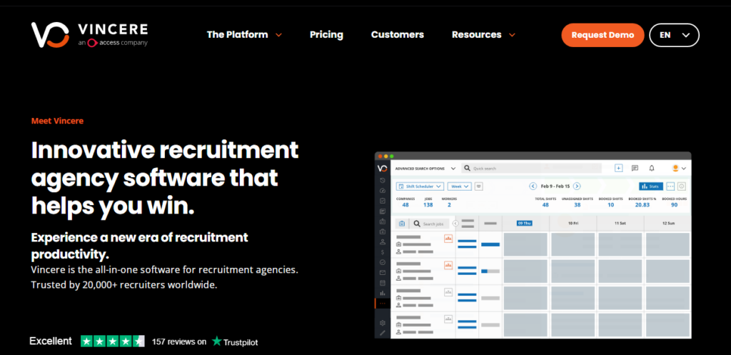 Vincere recruiting software