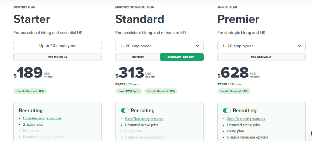 Workable pricing