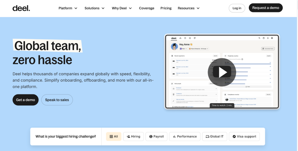 Deel – Best for Hiring Managing Global Remote Talent