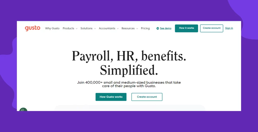 Gusto HR and Payroll Software