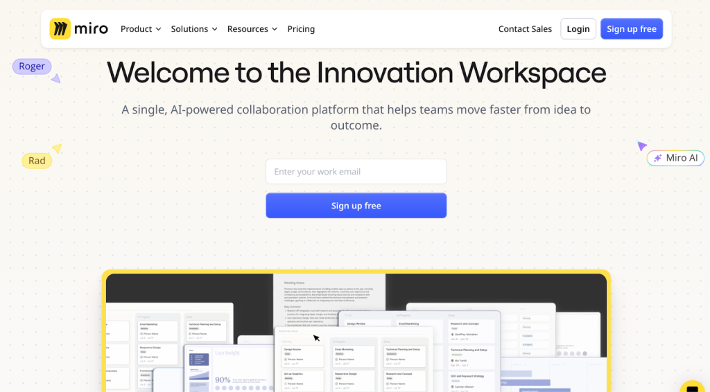 Miro – Collaborative Online Whiteboard Platform