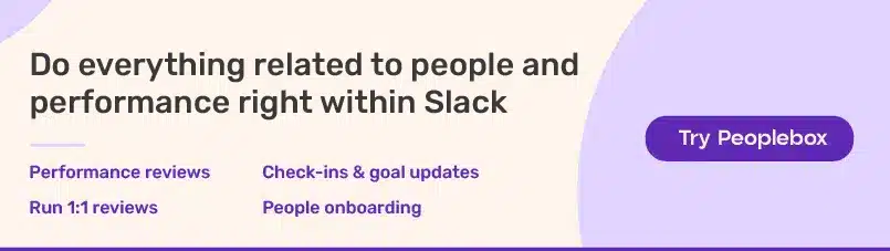 Peoplebox.ai featured resource banner promoting a free Google Form self-review template, with a call-to-action button labeled 'Access Now'