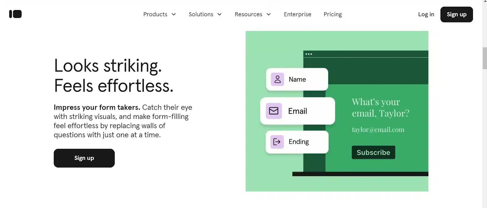 Typeform dashboard showing templates for employee feedback, check-in surveys, and employee evaluation forms.